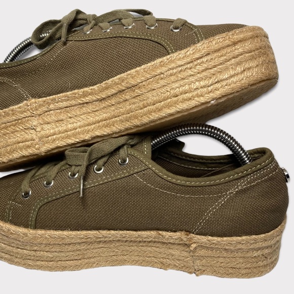Steve Madden Hampton Olive Green Flatform Espadrille Sneakers 8B - Picture 6 of 16
